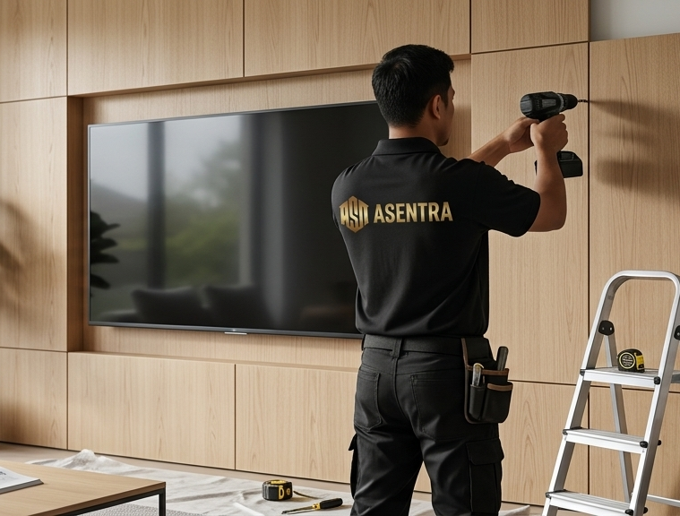 Backdrop TV dan Partisi Custom