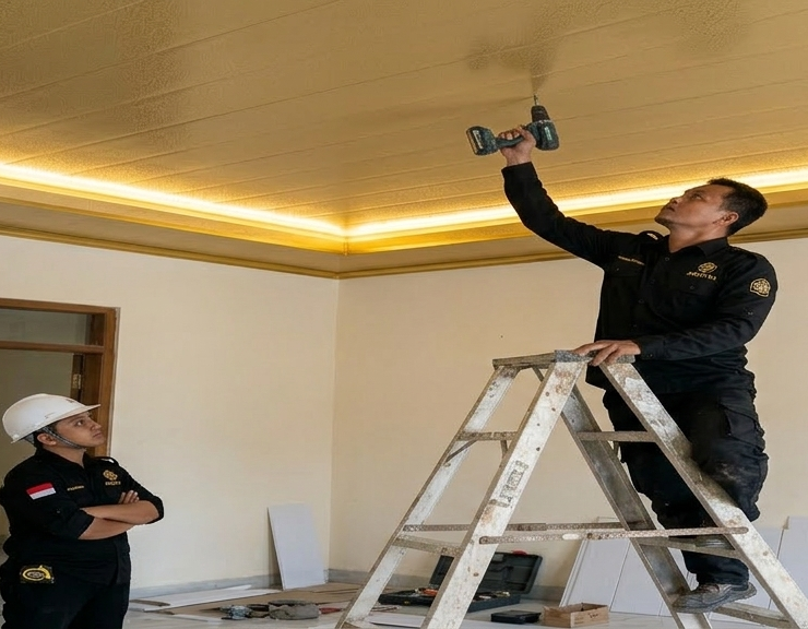 Pemasangan Plafon PVC