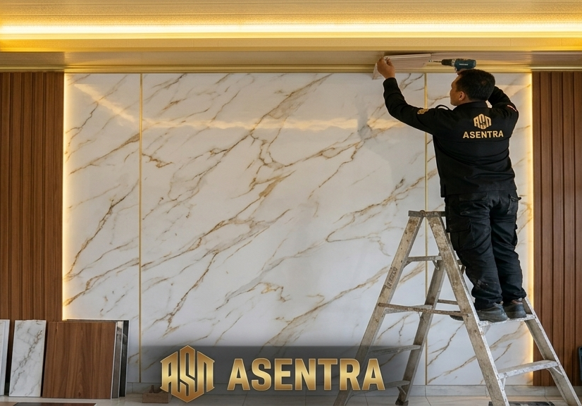 Pasang Wallboard dan Wallpaper