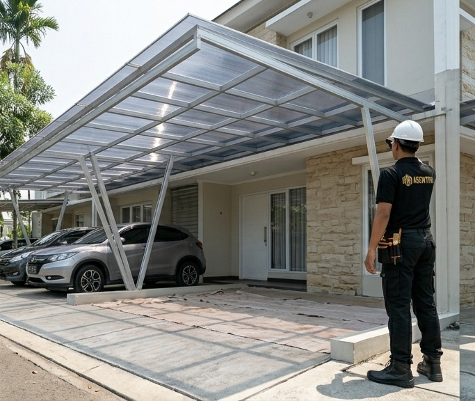 pemasangan kanopi alderon rumah